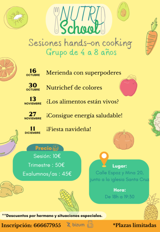 Talleres infantiles otoño 2024 Talleres nutricion infantil otoño 2024